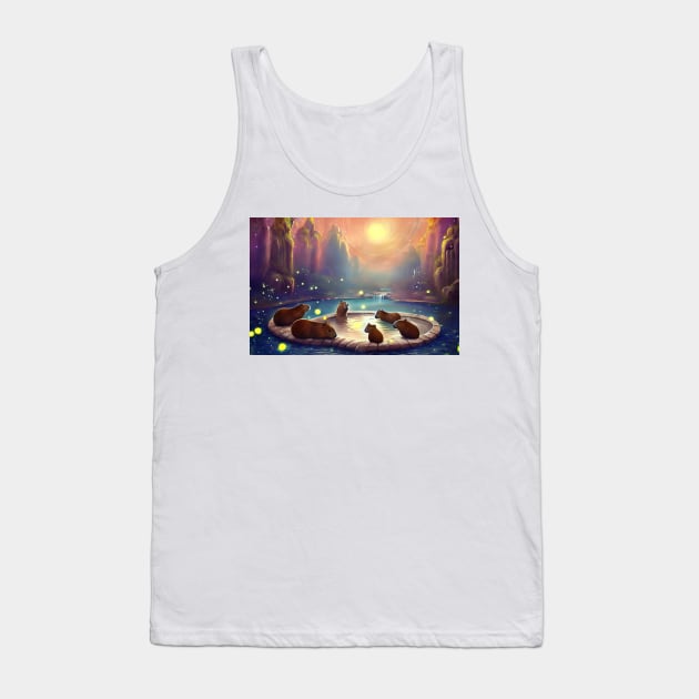 capybara reunion Tank Top by cloudart2868